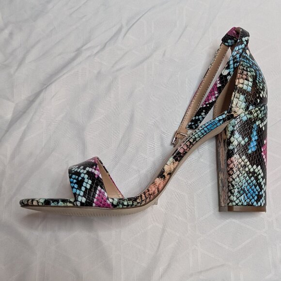 NWT Snake Skin Print Vegan Size 9 Block Heel - Picture 5 of 5
